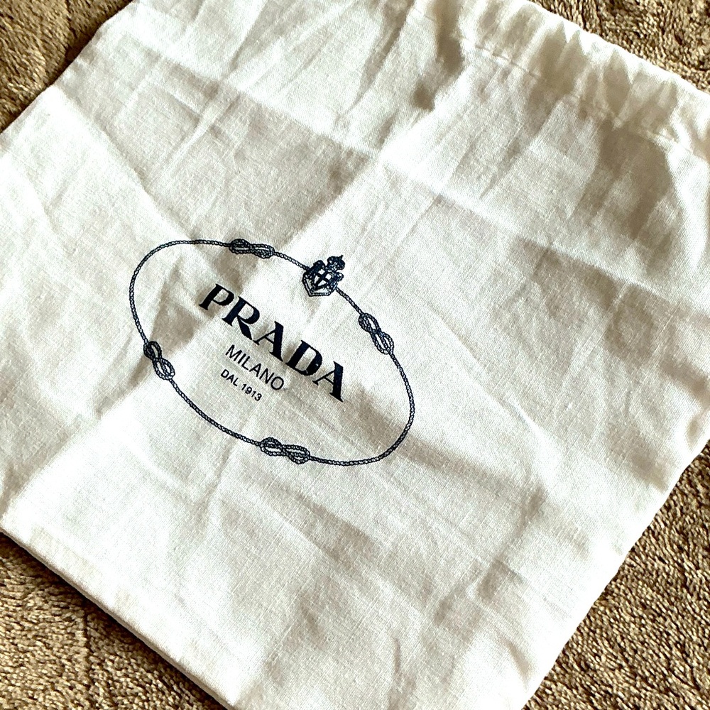 Prada White Logo Dust Bag